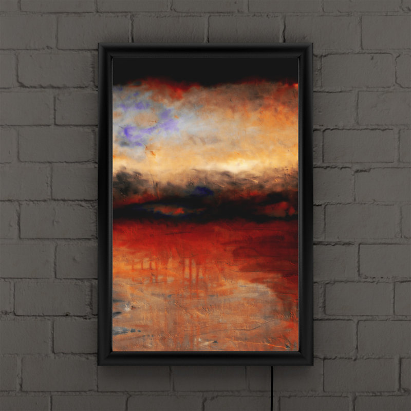 «Red Skies at Night» par Michelle Calkins - reproduction d'art sur toile encadrée