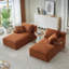 Méridienne double compressible avec porte-gobelets - sans assemblage, causeuse moelleuse moderne pour une détente intérieure