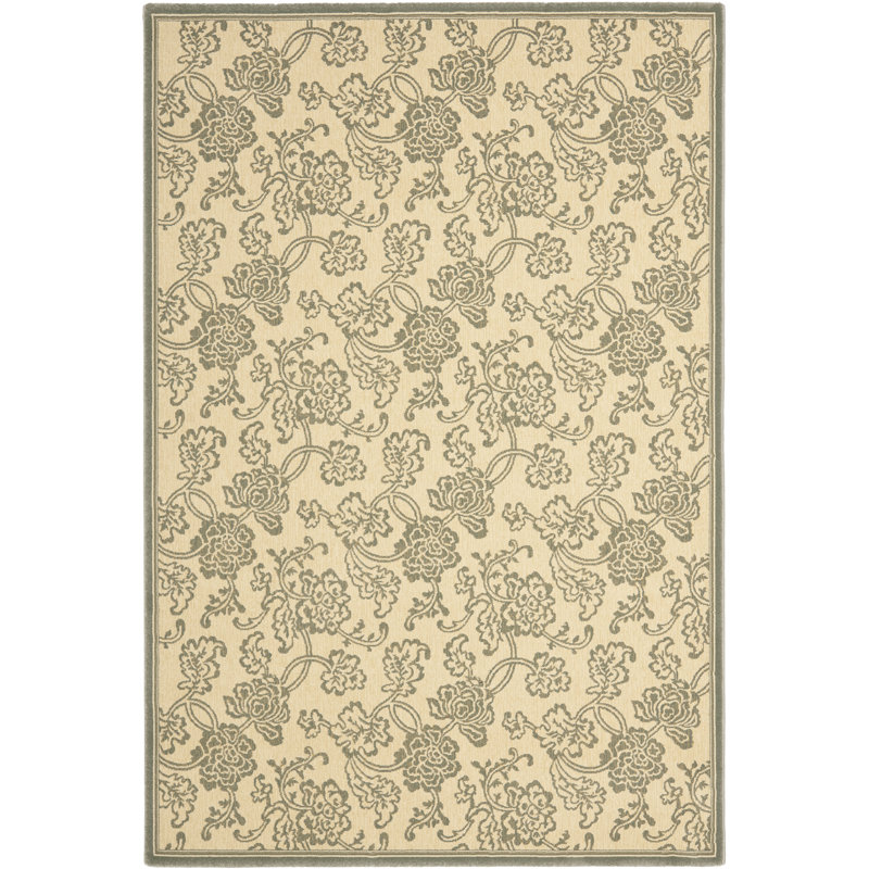 Santucci Performance Floral Rug, Rectangle 5'1" x 8'