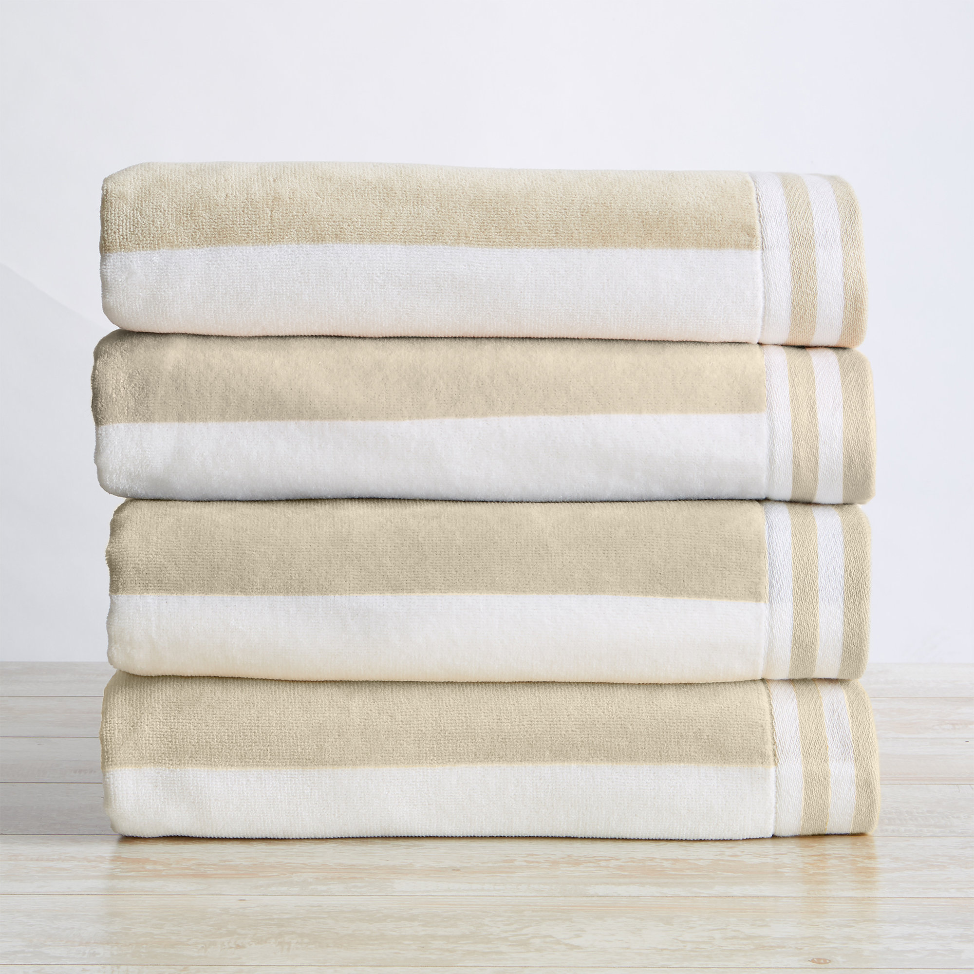 Cotton Modern Chiquia Stripe Beach Towels Color Linen