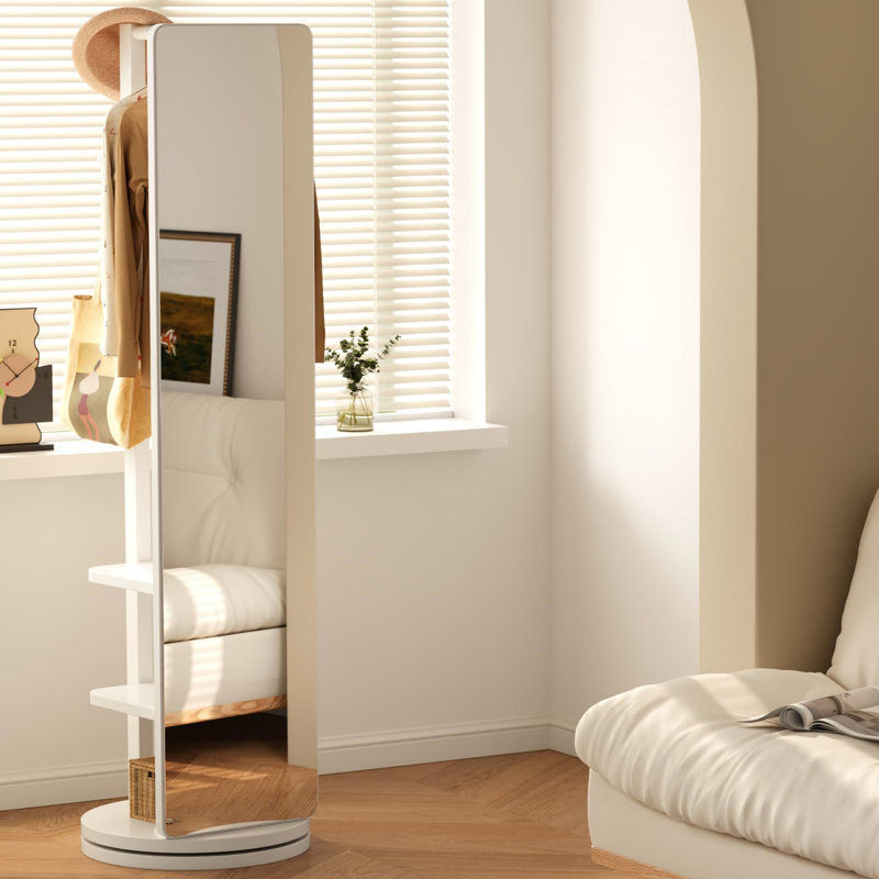 Full-Length Mirror, Rubberwood + Mirror, 68.8*19.6In (Mirror Width: 15.7In) Full-Length Mirror, Easy To Dress And Tidy, Placed In The Bedroom/Living Room/Office, Mirror