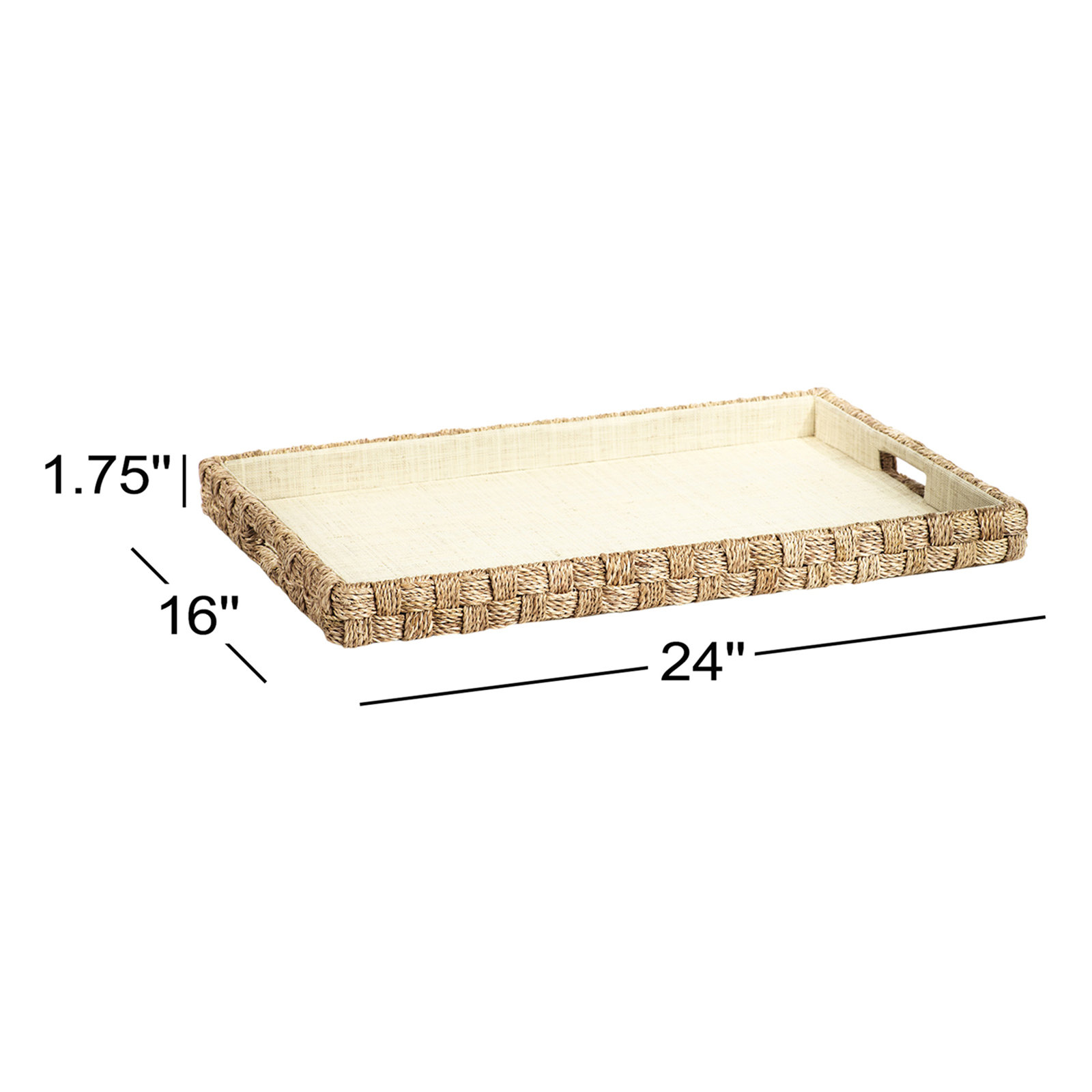 Highland Dunes Hamburg Decorative Tray, 1.75" H x 24" W x 16" D