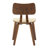 5-Piece Dining Set Round Dining Table With Ash Wood Walnut Top And 4 Leather Dining Chairs In Stained Wooden Legs-109423046