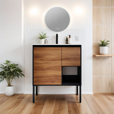 30.08'' Single Bathroom Vanity with Resin Top