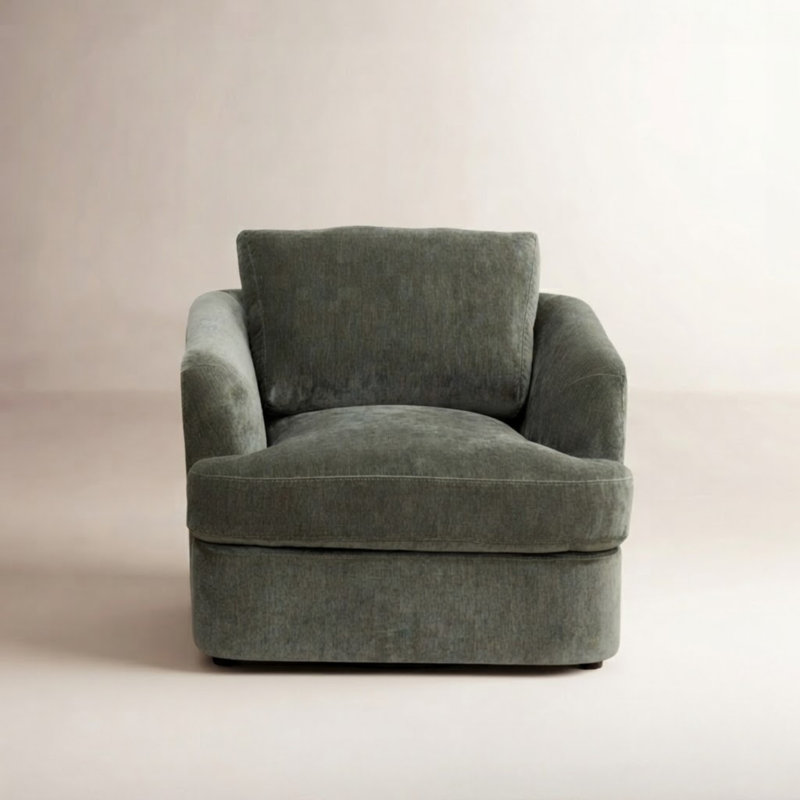 Alameda Velvet Upholstered Armchairs (Set Of 2), Juniper Velvet