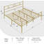 Très grand lit plateforme en métal avec tête et pied de lit pour les chambres à coucher. Aucun sommier requis. Assemblage facile, dégagement au sol: 12,6 po / or antique / très grand lit