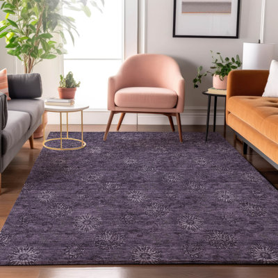 Tapis aubergine de qualité supérieure lavable à la machine Prisco