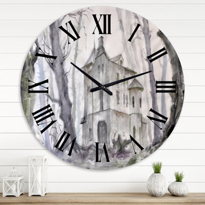 Haunted Castle In The Woods - Traditional wall clock