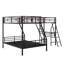 Lit simple superposé en forme de L simple au-dessus d'un lit mezzanine simple avec bureau et 2 échelles