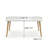 Modern Rectangular Coffee Table with Glossy White Top and Solid Hornbeam Wood Legs