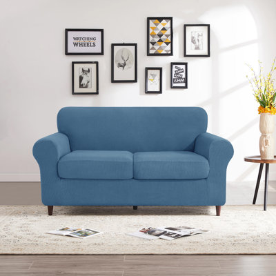 Polyester Box Cushion Loveseat Slipcover