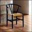 Mid-Century Modern Set of 2 Side Chairs with Rubberwood Frame and Curved Backrest for Comfortable Dining