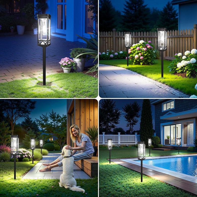 2 x plus grandes lumières solaires de sentier d'extérieur, des lumières de jardin améliorées et plus lumineuses à énergie solaire, plus de 12 heures de lumières solaires extérieures pour le jardin