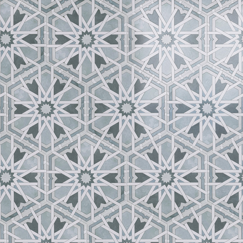 Radiant Hexagon 7,88 po X 9,45 po Carrelage mural et de plancher en porcelaine mat, Gris sauge