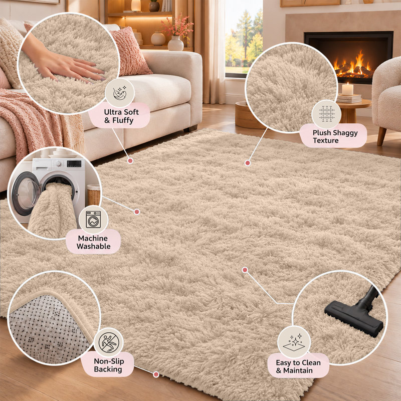 Alberic Rectangle Shag Washable, Rectangle 200 x 290 cm