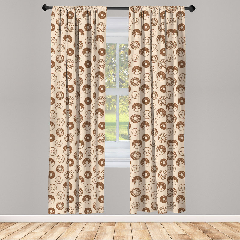 Doodle Semi-Sheer Rod Pocket Curtain Panels, 28" x 84"