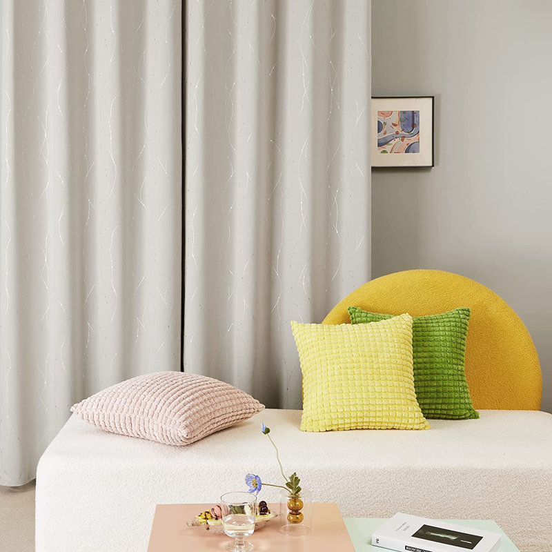 Flurin Room Darkening Curtain Pair, 42" W x 95" L, Beige
