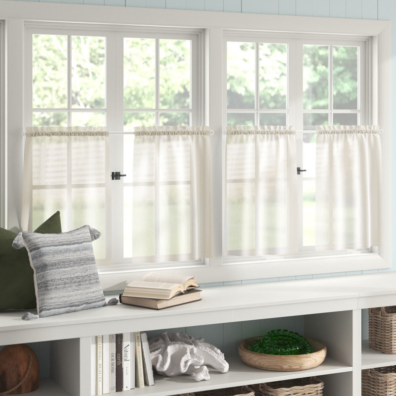 Sheer Curtain Panel Pair, Taupe, 26" W x 36" L
