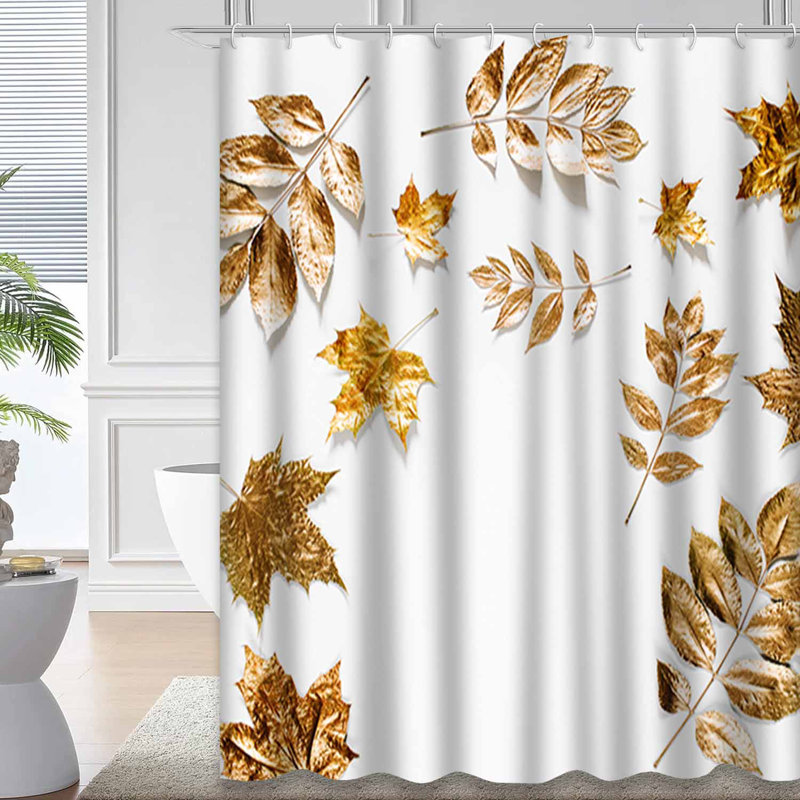 Feuilles d'automne dorées avec 12 crochets, L 72 po x l 72 po