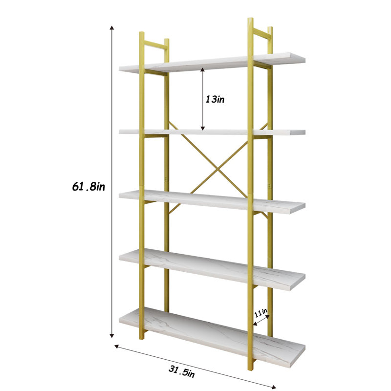 Zaleena Bookcase, White Marble