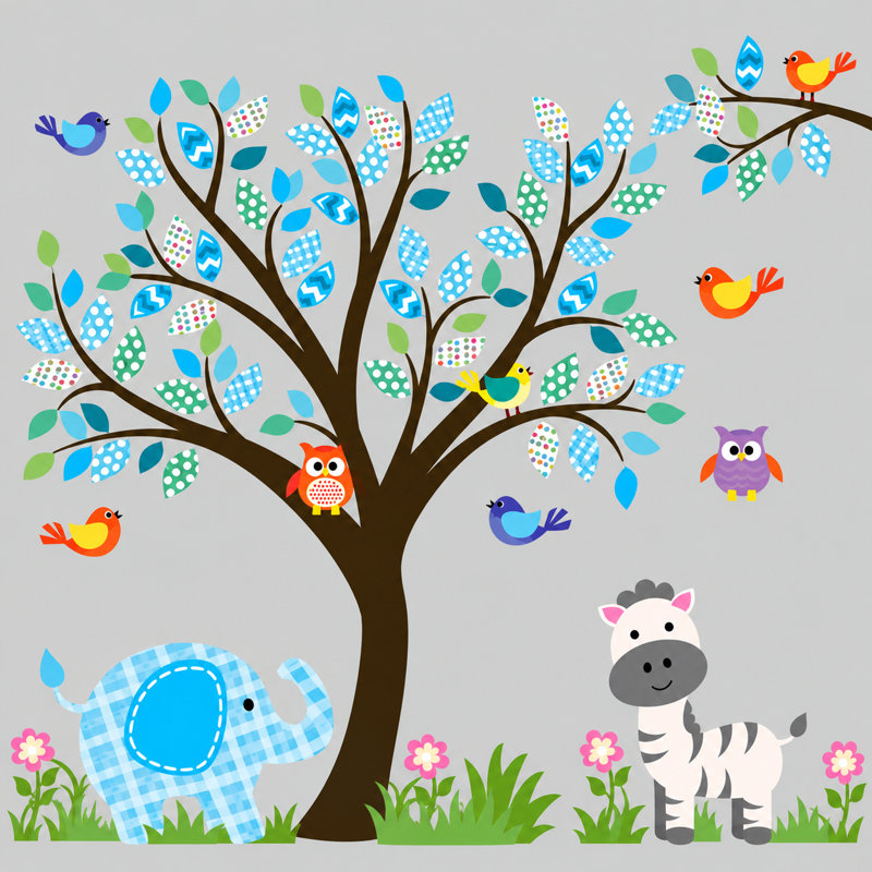 Non-Wall Damaging Wall Decal, Scheme B