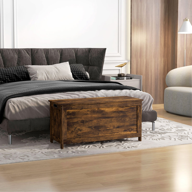 Coffre de rangement polyvalent en bois avec beaucoup d'espace et des caractéristiques de sécurité améliorées, idéal pour organiser et protéger vos biens.