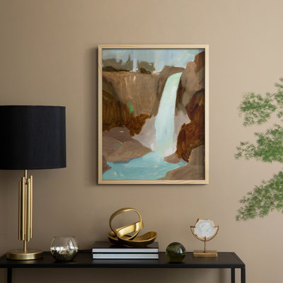 Turquoise Falls II Framed Print - Solid Wood
