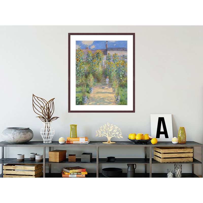 «The Artist's Garden at Vetheuil» par Claude Monet, impression giclée encadrée, H 40,03 po x l 33,5 po