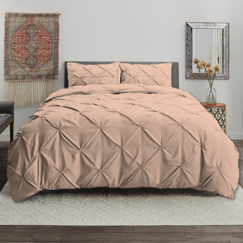 Cotton Blend Geometric Shapes Duvet Cover Set with Pillowcases Included, S.King Duvet Cover Set + 2 Standard Pillowcases