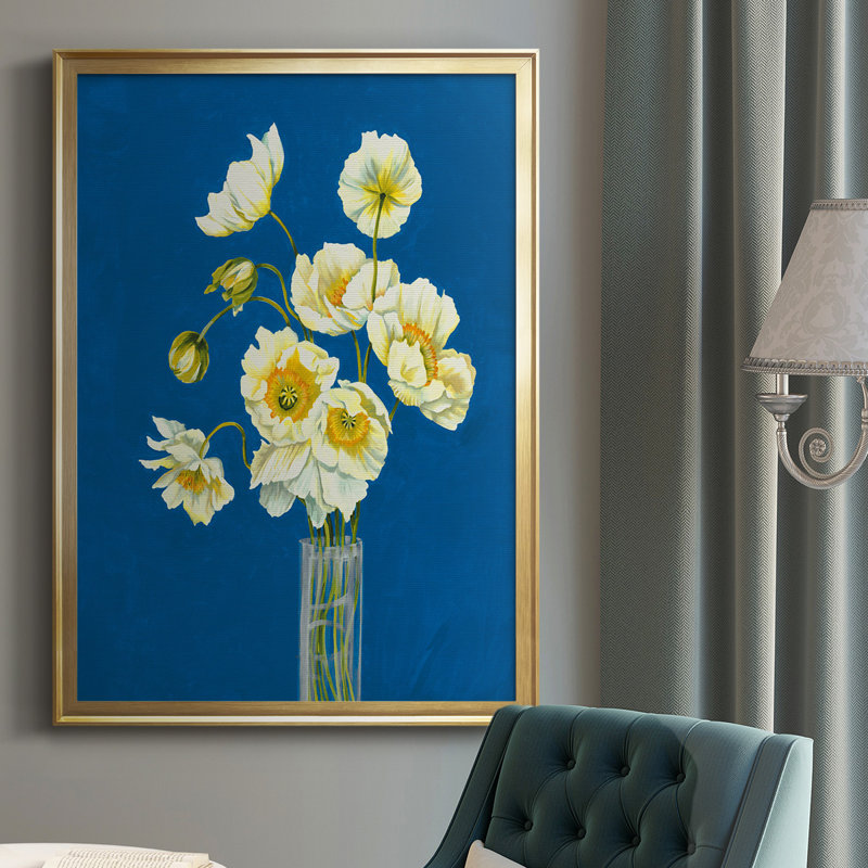 " Ice Poppies ", Gold, 42.5" H x 30.5" W x 1" D