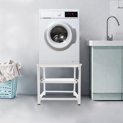 Support pour laveuse sur piédestal robuste avec tablette coulissante, machine à laver et sécheuse réglables d'une capacité de 330 lb