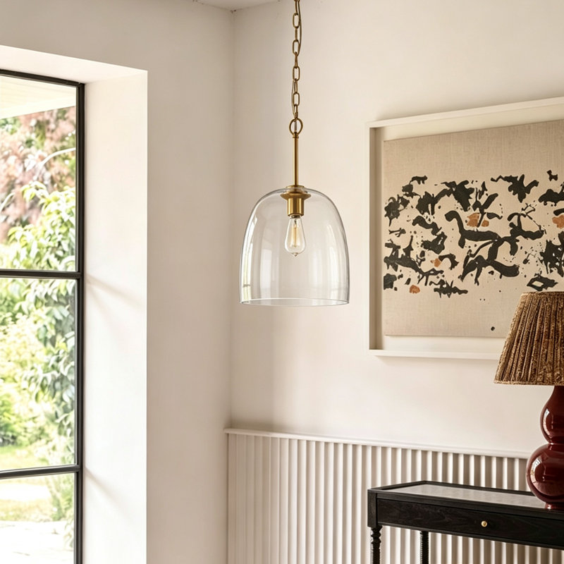 Vulpecula 1 - Light Glass Gold Cone Pendant (13.7'')