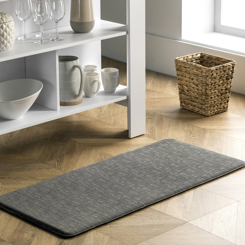 Tapis anti-fatigue Prudenville, Rectangle 1 pi 6 po x 2 pi 6 po, Gris foncé