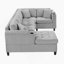 Canapé modulaire moderne en forme de U avec commodités intégrées, idéal pour une détente confortable et un divertissement dans les espaces de vie-1241663677