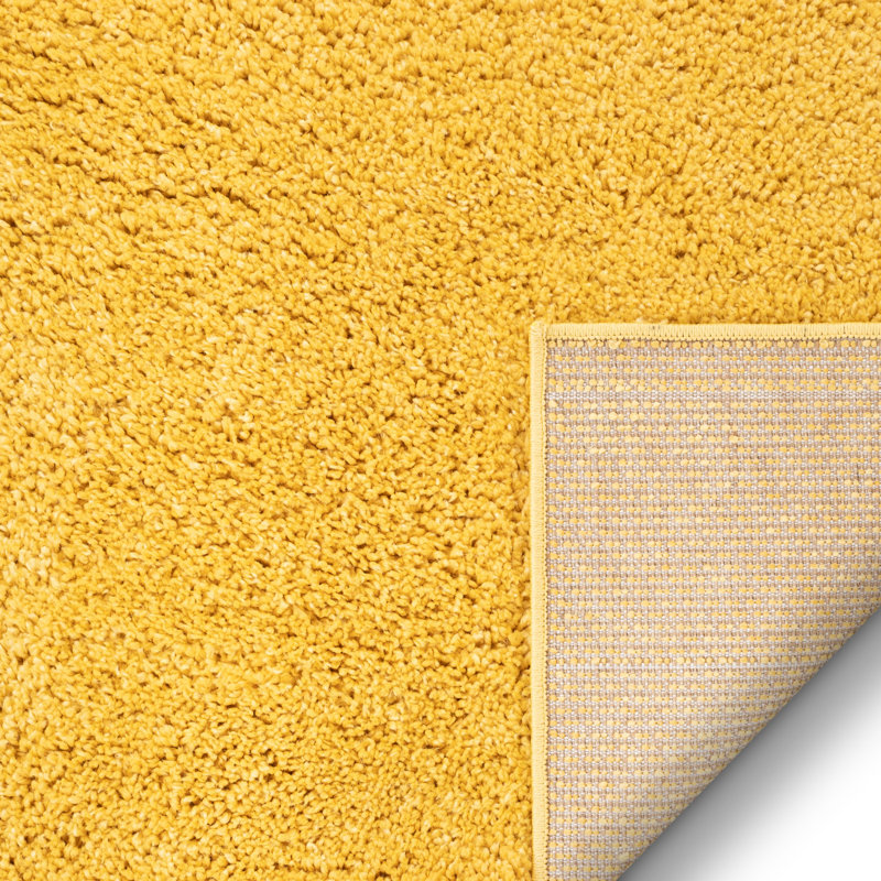 Tapis jaune à poils longs Marandia Piper, Rectangle 3 pi 11 po x 5 pi 3 po