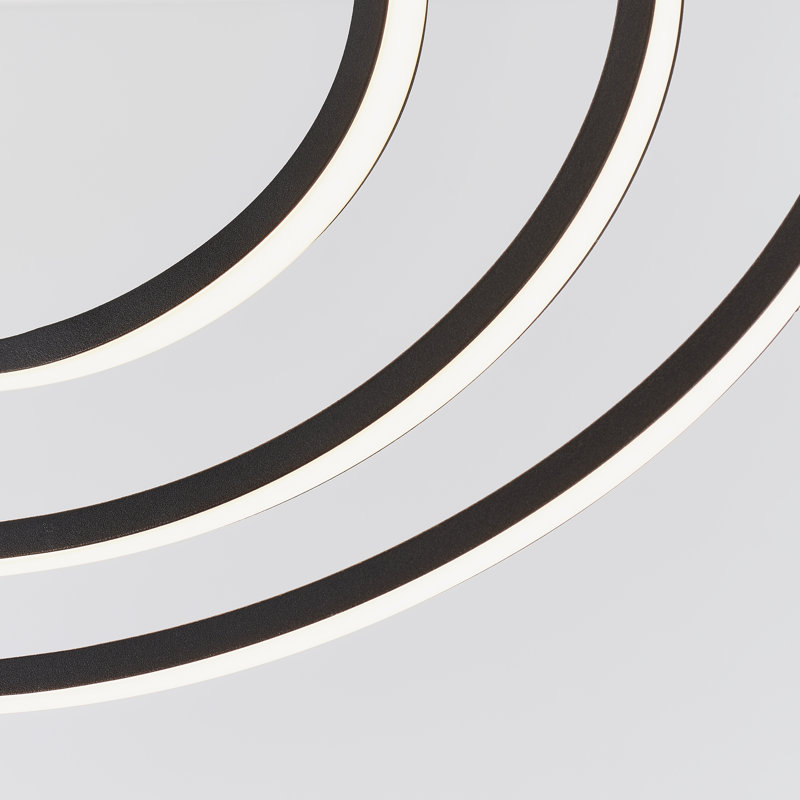 Taplin LED Semi Flush Mount, Black