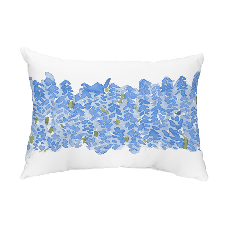 Flower Bunch Outdoor Rectangular Pillow Cover & Insert, Light Blue