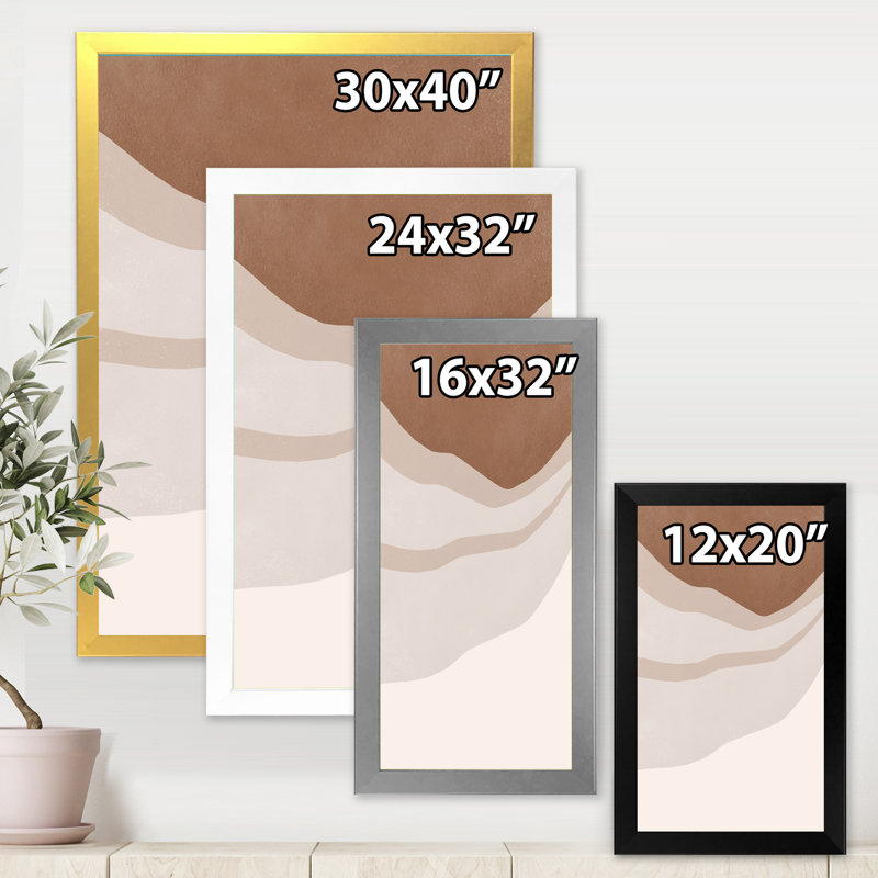 Terracotta and Ivory Shapes With Scuff Effect - Reproduction de photo encadrée sur toile, H 40 po x l 30 po x 1,5 po