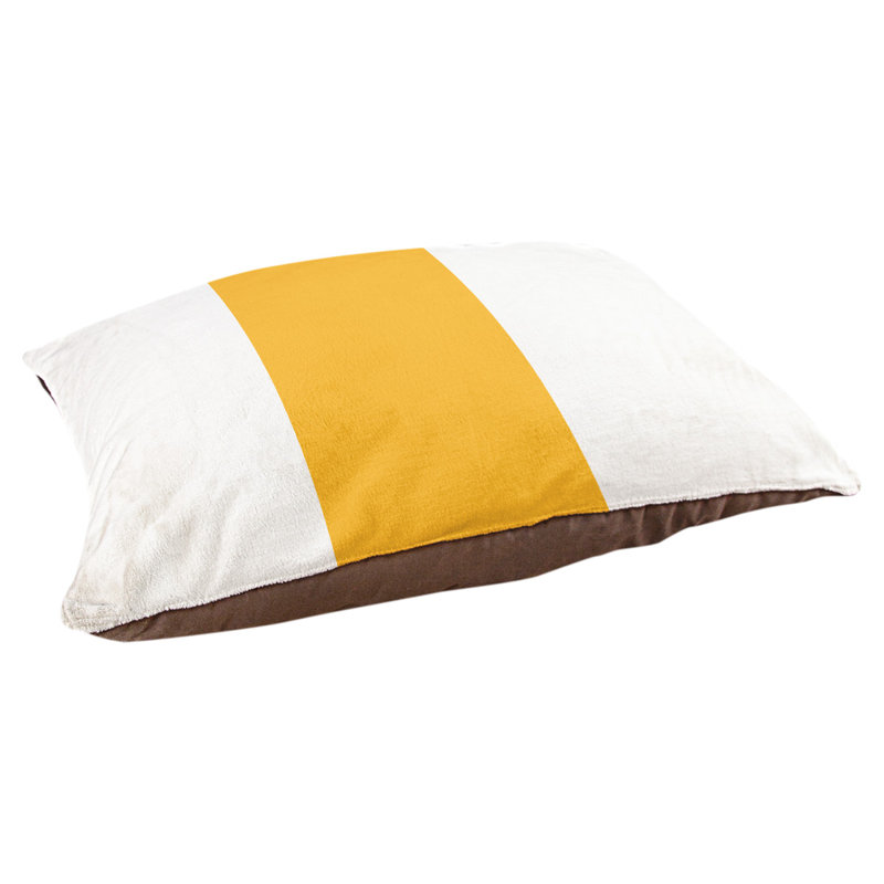 Coussin pour chien hockey Las Vegas, Moyen (H 14 po x l 40 po x P 30 po), Blanc / jaune / blanc