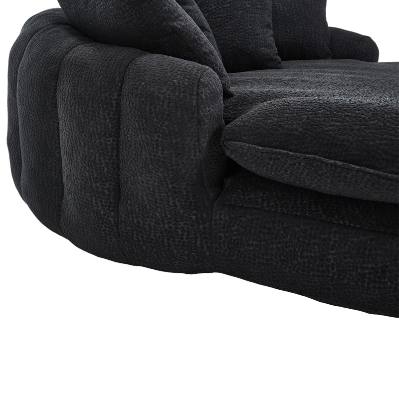 Fauteuil à billes surdimensionné avec 3 grands coussins, 2 petits enveloppements, tissu chenille, convient à de multiples décors de conception ergonomique moelleuse, idéal pour les dortoirs et les salles de jeux