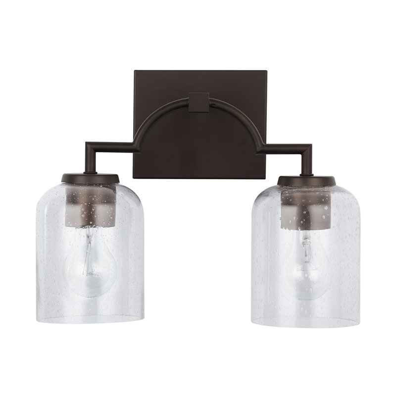 Éclairage pour salle de bain 2 lumières à intensité variable Achen, Bronze