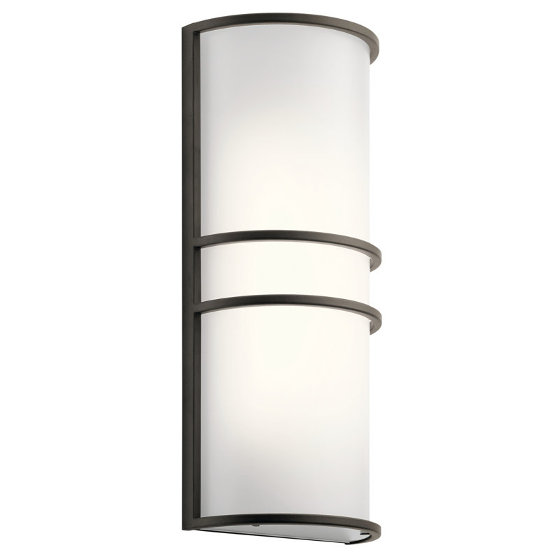 Plafonnier encastré 1 lumière DEL Aatto, Bronze vieilli, Acrylique blanc