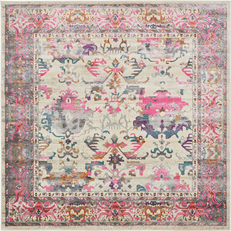 Tapis beige Mumford, Carré 8 pi