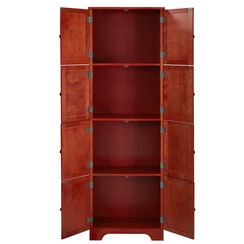 Armoire de rangement à 8 portes avec 4 tablettes en cerisier pour une efficacité énergétique