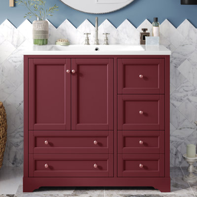 36'' Single Bathroom Vanity With Resin Top
