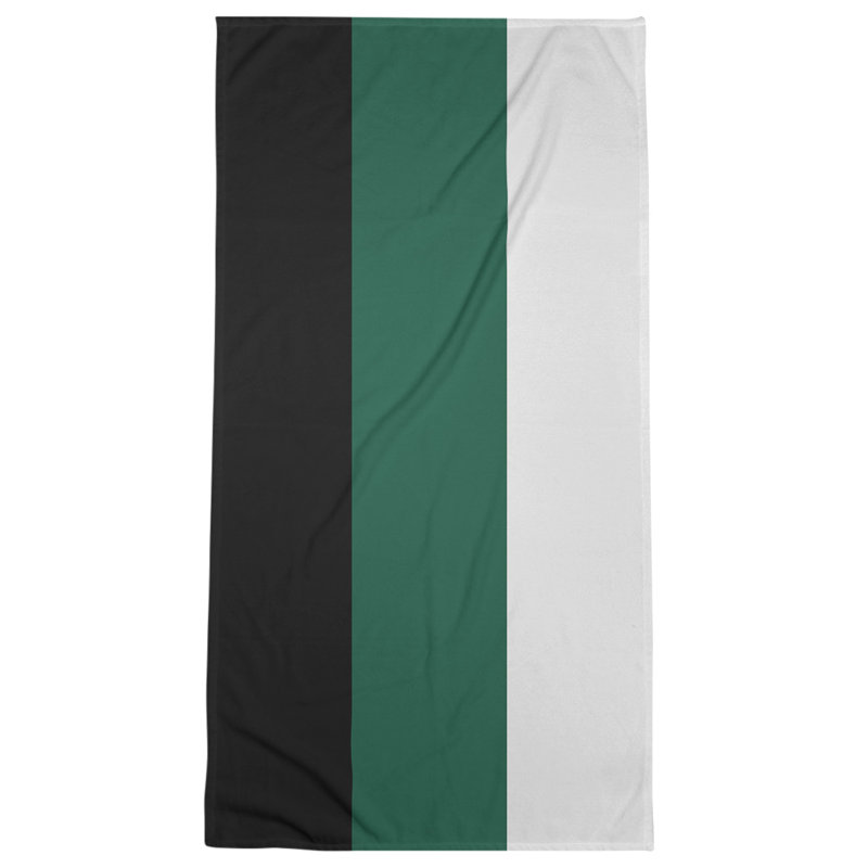 Beach Towel, Sage Green/Black/Off White