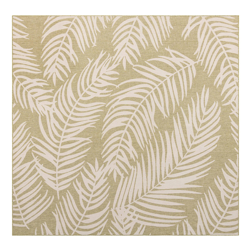 Amanda Floral Green/Ivory Indoor / Outdoor Area Rug, Square 10'8"