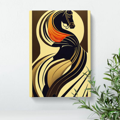 Art Deco Horse No.3 - Wrapped Canvas Print