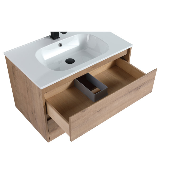 Bronc 30'' Single Bathroom Vanity with Resin Top