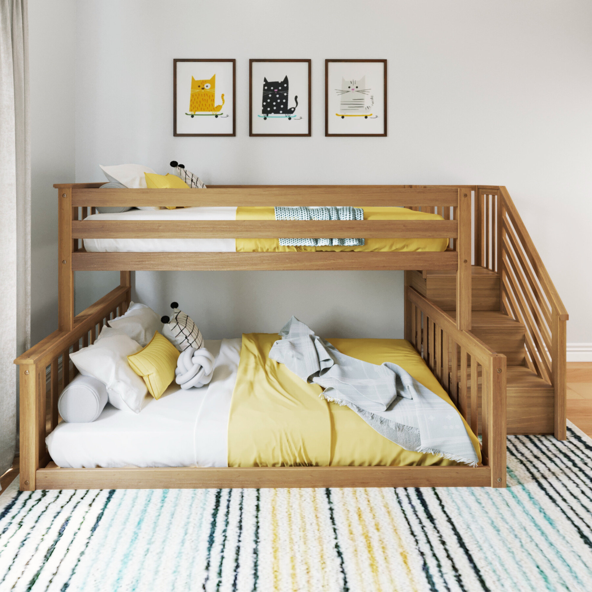 Jahzlynn Twin Over Full Solid Wood Standard Bunk Bed by Harriet Bee